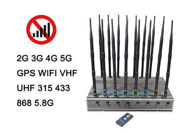 16 Antenas 5G Dispositivo de bloqueio de rede 5-8w Cada banda 315Mhz 433Mhz VHF UHF Todo GPS