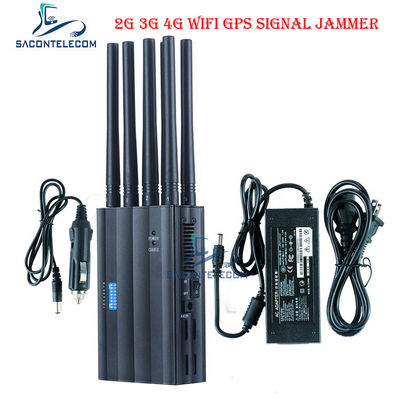CDMA800 4000mAH Interruptor de sinal portátil DC12V GPS Wi-Fi Bloqueador de sinal